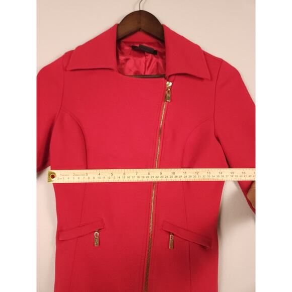 Luii Size S Women's Asymmetrical Zip Gold Moto Jacket - Picture 9 of 10